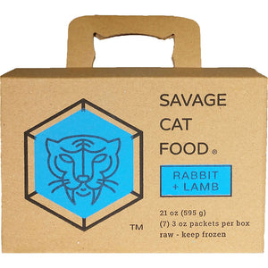 Savage Cat Food Frozen Raw - Rabbit + Lamb 3oz 7ct
