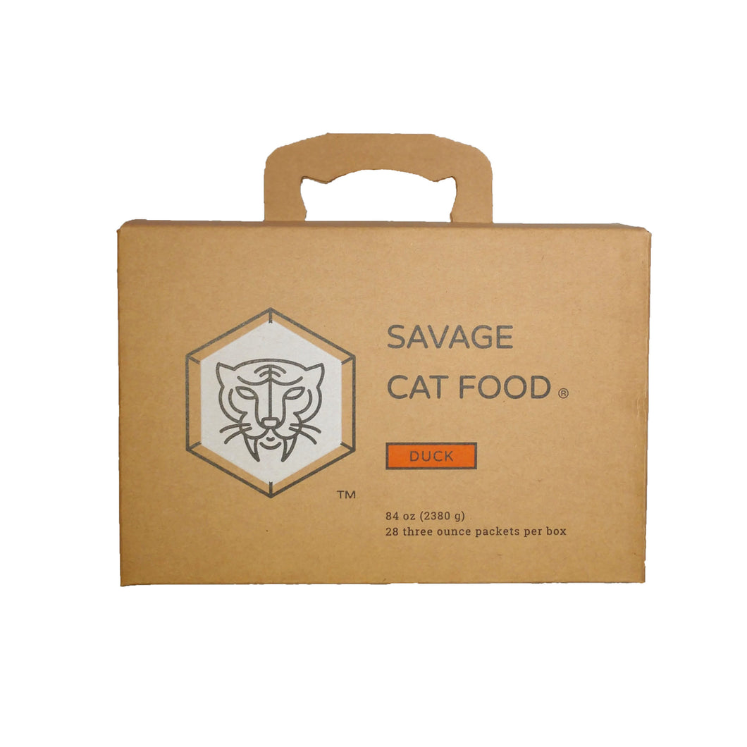 Savage Cat Food Frozen Raw - Duck 3oz 28ct