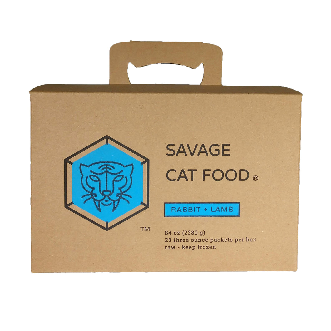 Savage Cat Food Frozen Raw - Rabbit + Lamb 3oz 28ct