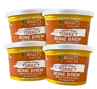Nugget's Healthy Eats Dog/Cat Frozen Bone Broth Turkey 4oz Single