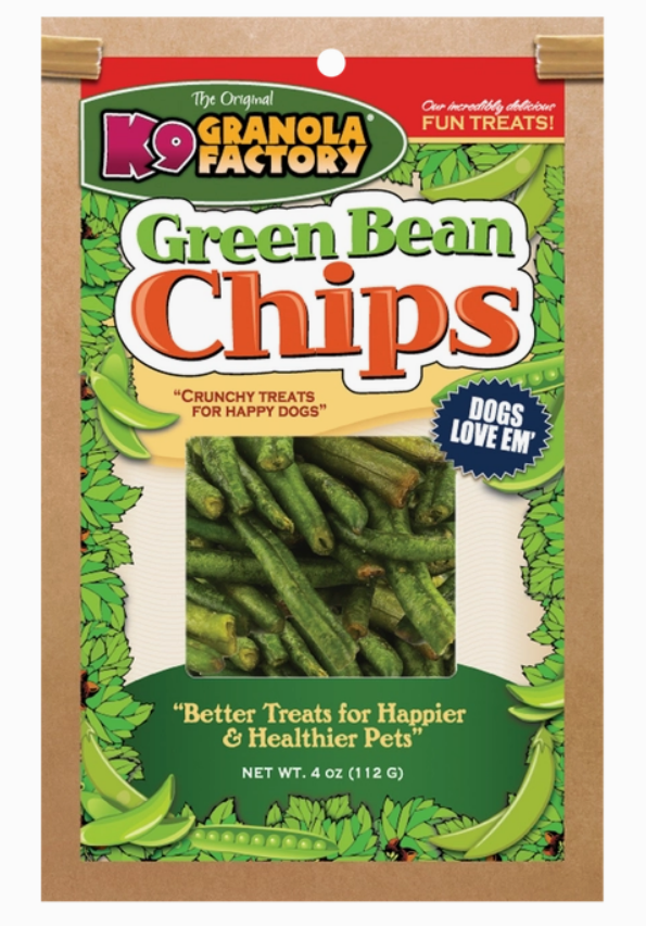 K9 Granola Factory Natural Chips - Green Bean 4oz Bag